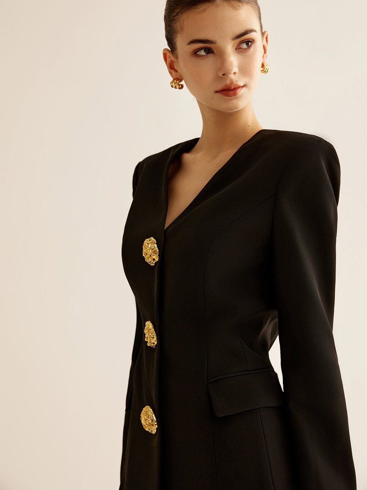 Blazer noir vue rapprochée élégance