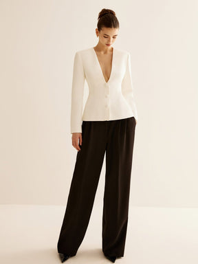 Blazer blanc professionnel raffiné