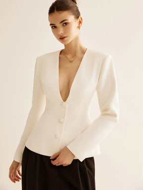 Blazer blanc élégant décontracté chic