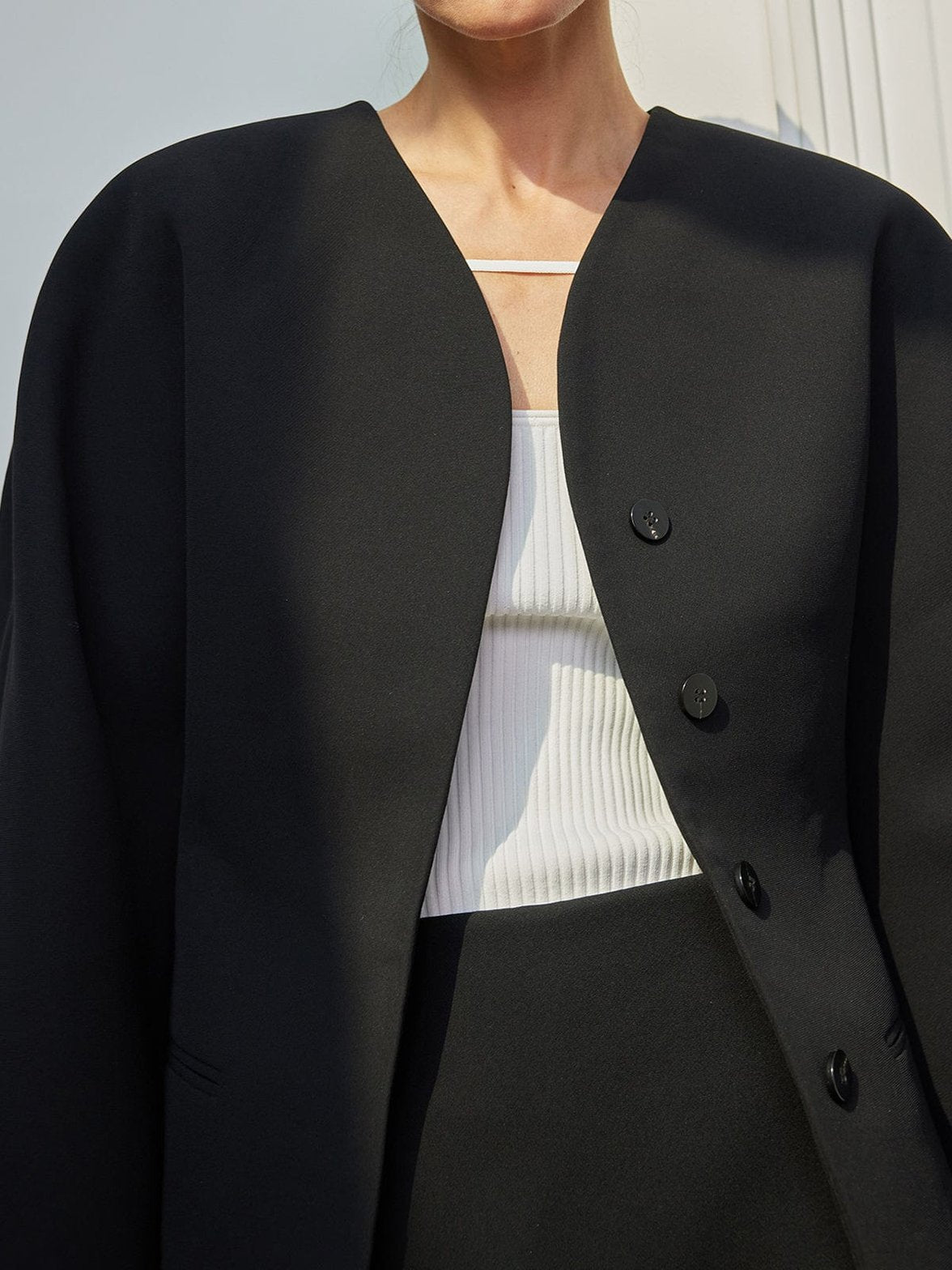 Blazer noir coupe droite harmonie