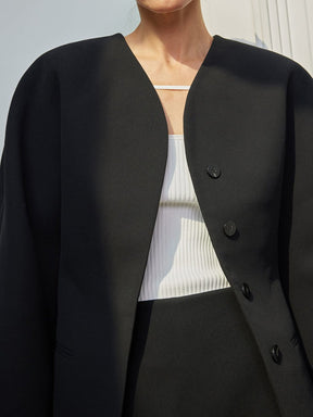 Blazer noir coupe droite harmonie