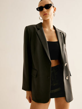 Blazer noir vue de dos coton
