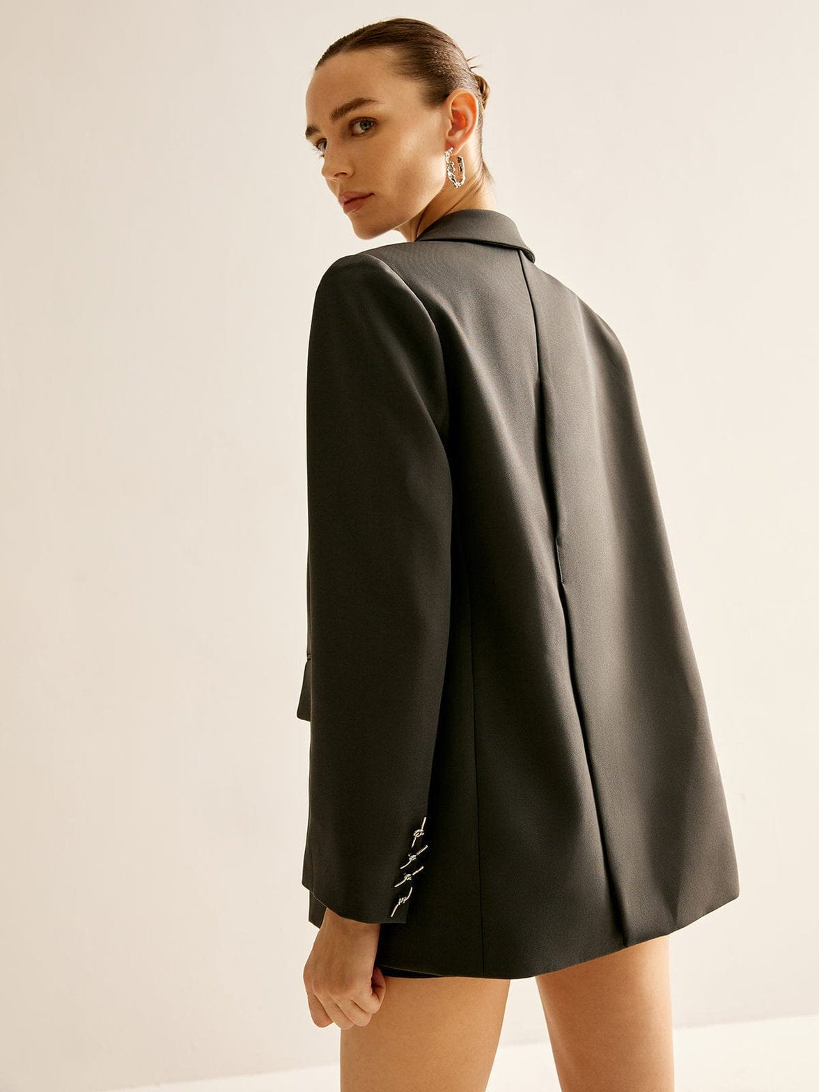 Blazer noir vue portée cachemire