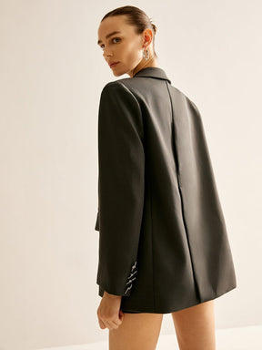 Blazer noir vue portée cachemire