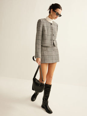 Blazer pied-de-poule porté tendance