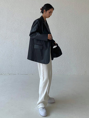 Blazer simili-cuir vue latérale - Raffiné