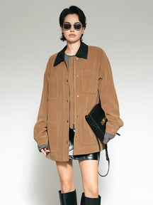 Blazer daim camel vue de face harmonie