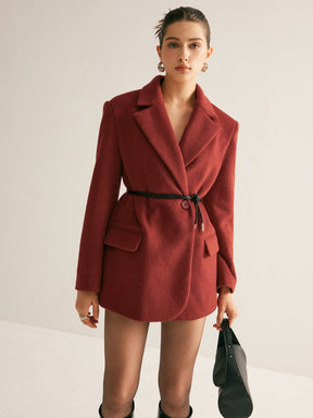 Blazer oversize bordeaux détail couture jade