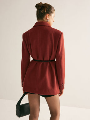 Blazer oversize bordeaux détail manche perle