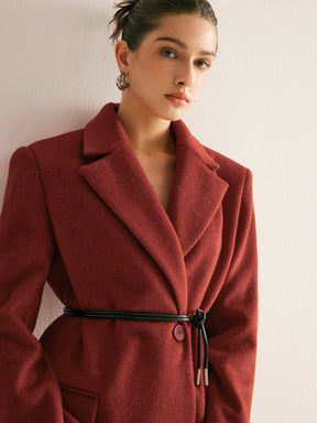 Blazer oversize bordeaux vue ceinture opale