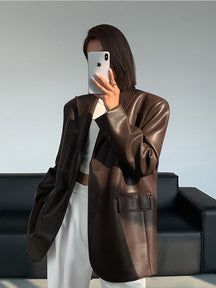 Blazer simili cuir vue d'ensemble zen