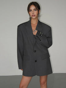 Blazer oversize noir élégant chic