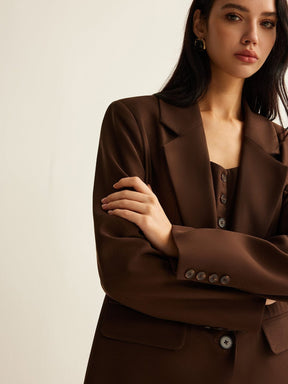 Blazer bureau marron tendance