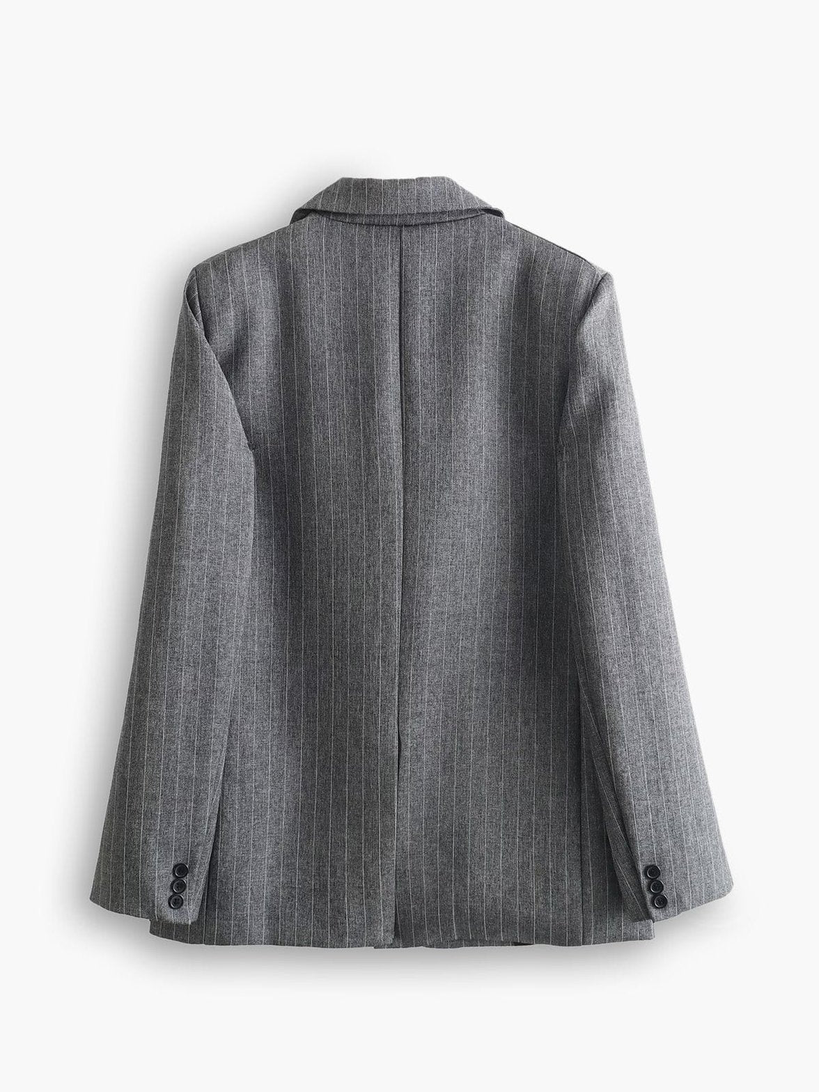 Blazer rayé gris vue de côté sophistiqué
