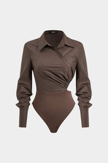 Body asymétrique marron vue avant pétale