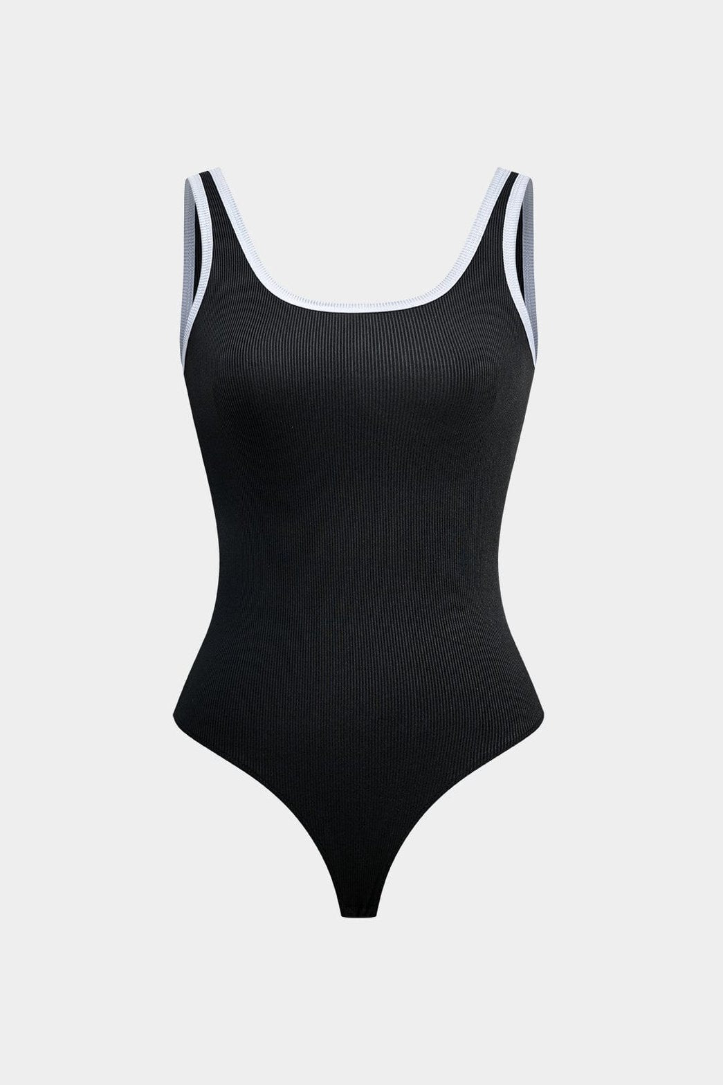Body côtelé noir vue face crystal