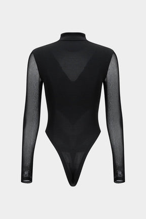 Body transparent mesh col montant vue de dos lune