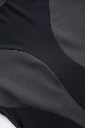 Body noir patchwork élégant vue de côté étoile
