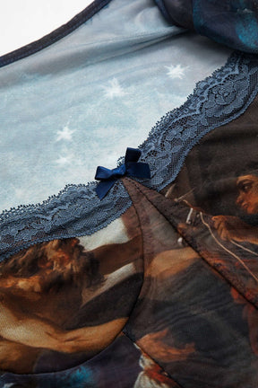 Body vintage en dentelle vue de côté étoile