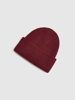 Bonnet en laine bordeaux vue latérale douceur