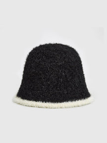 Bonnet peluche noir et blanc douceur