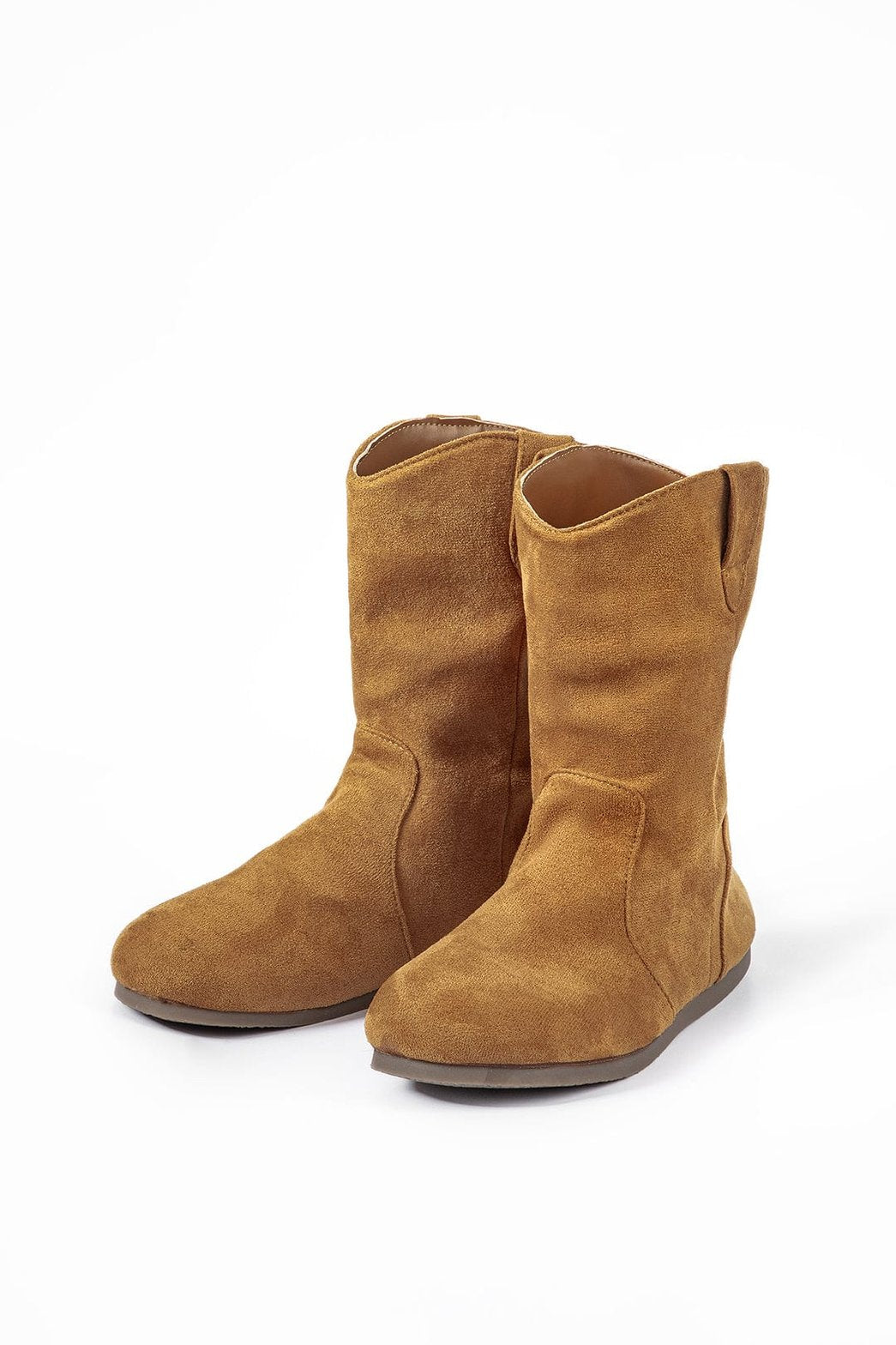 Bottes confort en velours côtelé camel doux