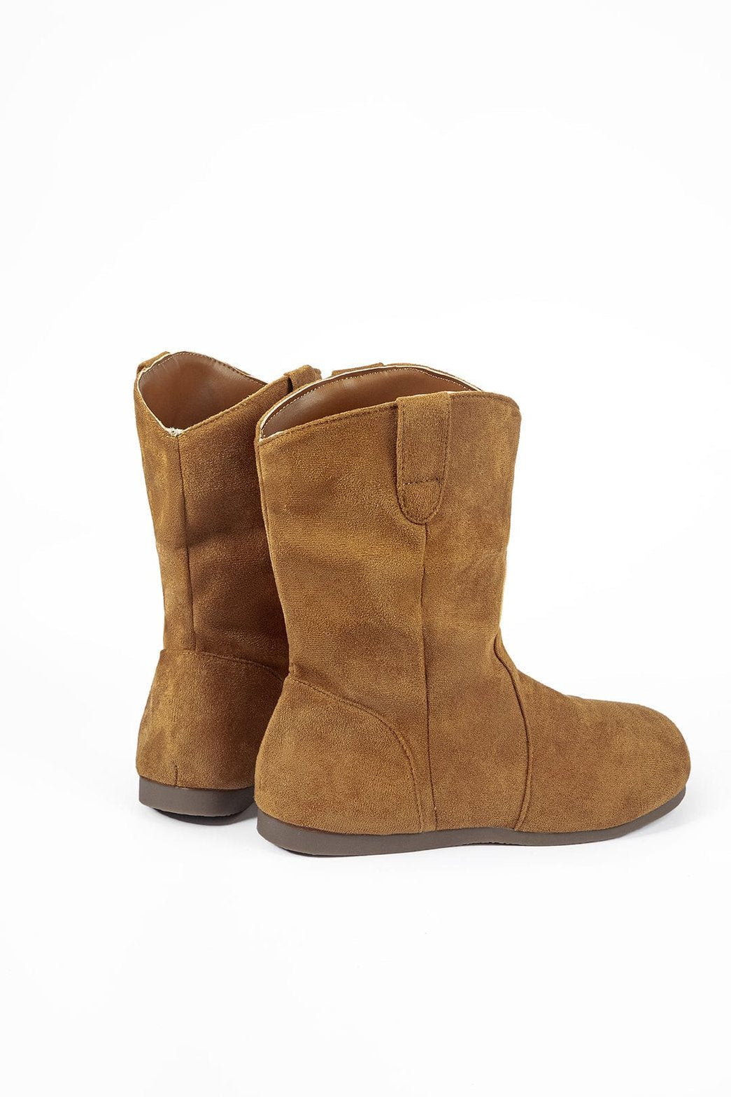 Vue latérale botte velours élégant