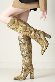 Bottes python dorées élégantes - Sublime