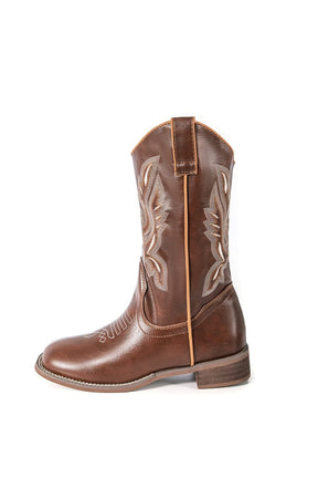Bottes élégantes marron vue arrière lune