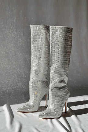 Bottes pailletées vue détaillée cristal