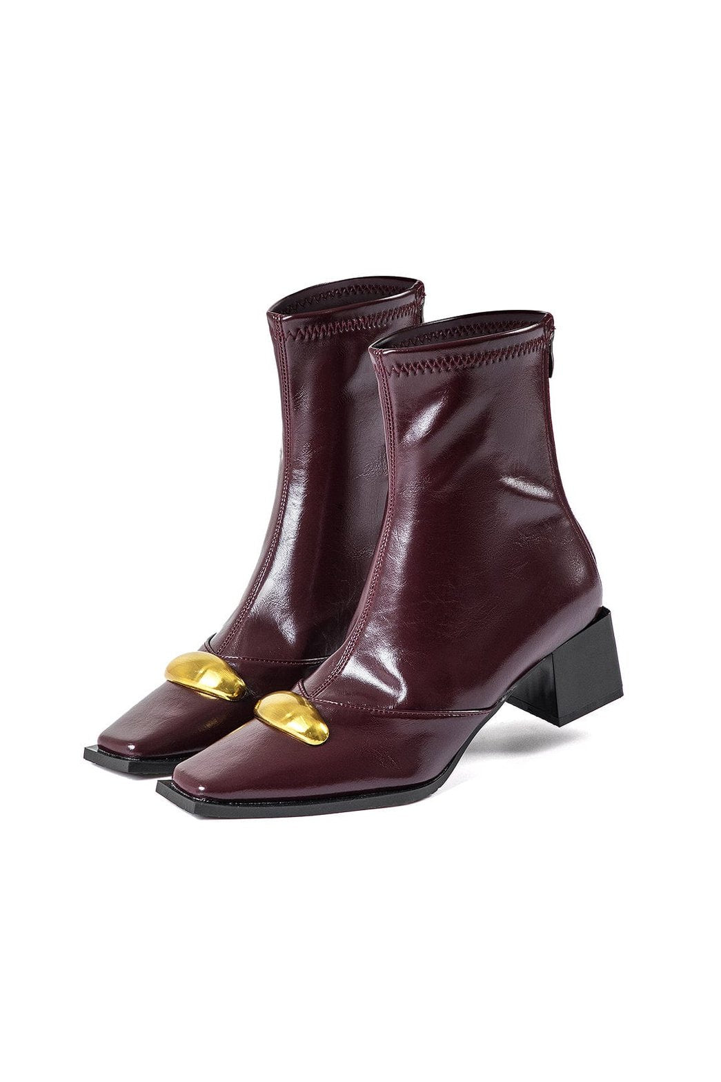 Bottines bordeaux élégantes vue avant douce