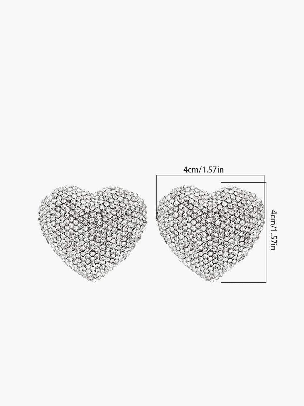 Boucles d'oreilles cœur cristal rayonnant