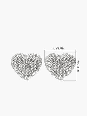 Boucles d'oreilles cœur cristal rayonnant