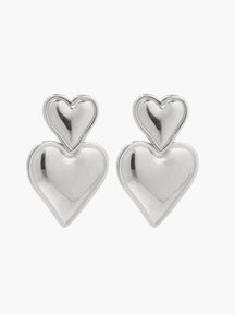 Boucles d'oreilles cœur vue rapprochée éclat