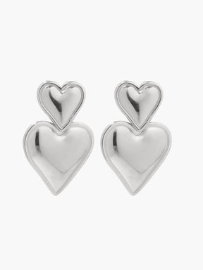 Boucles d'oreilles cœur vue rapprochée éclat
