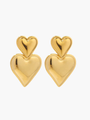 Boucles d'oreilles cœur détail brillance
