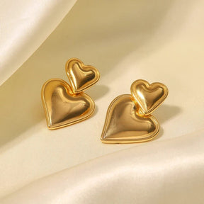 Boucles d'oreilles cœur style glamour