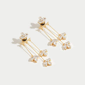Boucles d'oreilles lotus cristal vue latérale perle