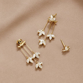 Boucles d'oreilles lotus brillantes en cristal étoile