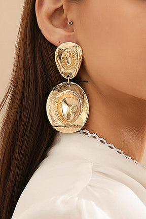Boucles d'oreilles chapeau dorées élégantes soleil