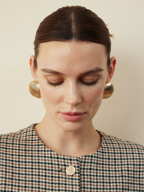 Boucles d'oreilles sphériques dorées glamour