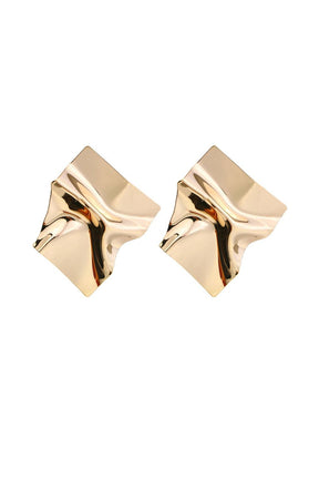 Boucles d'oreilles modernes dorées géométriques luxe