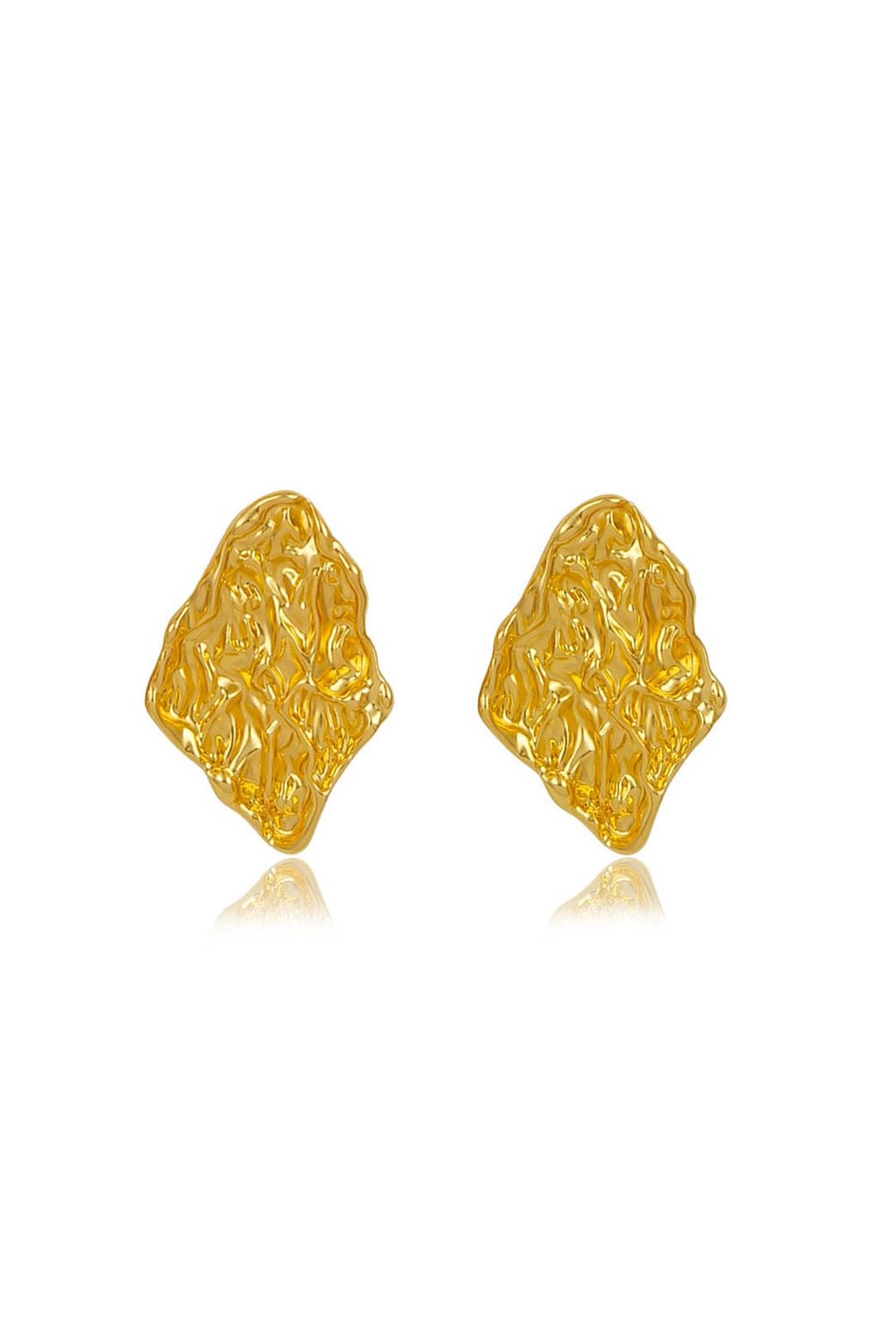Boucles d'oreilles dorées effet lave texturé sublime