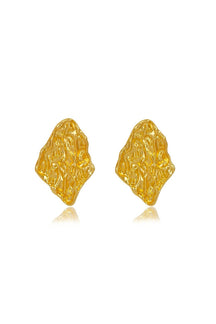 Boucles d'oreilles dorées effet lave texturé sublime