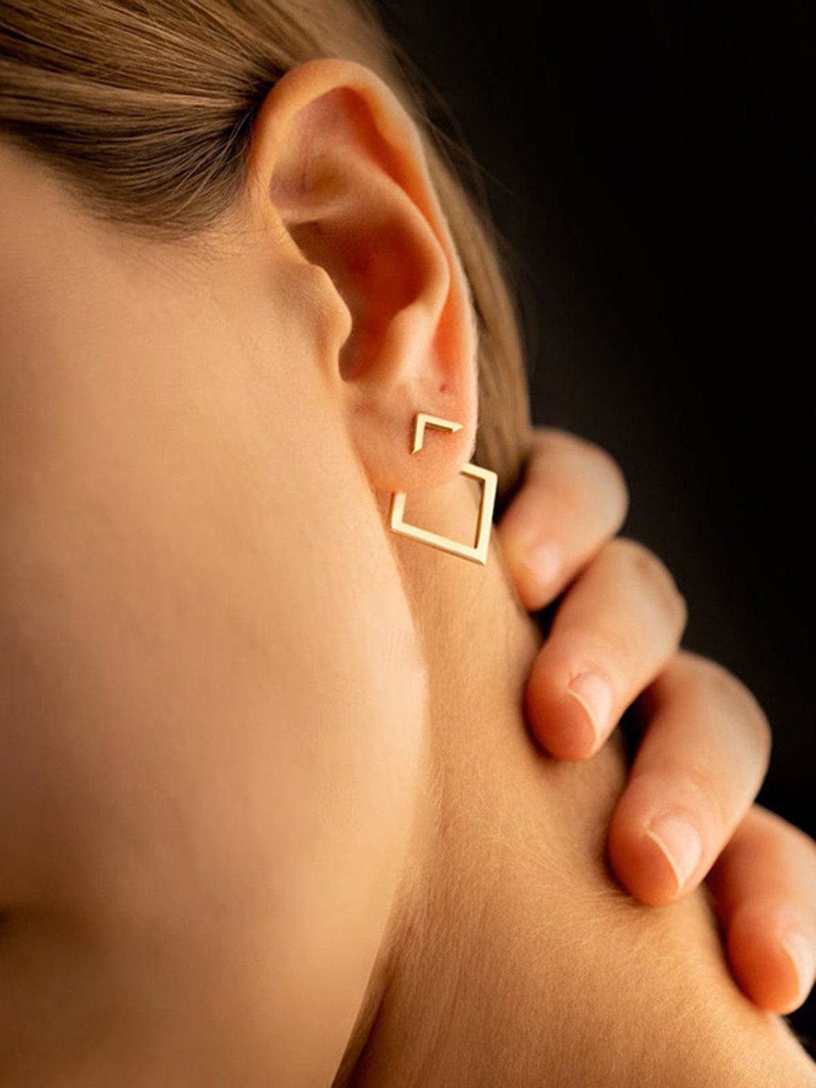 Boucles d'oreilles moderne titane étoile