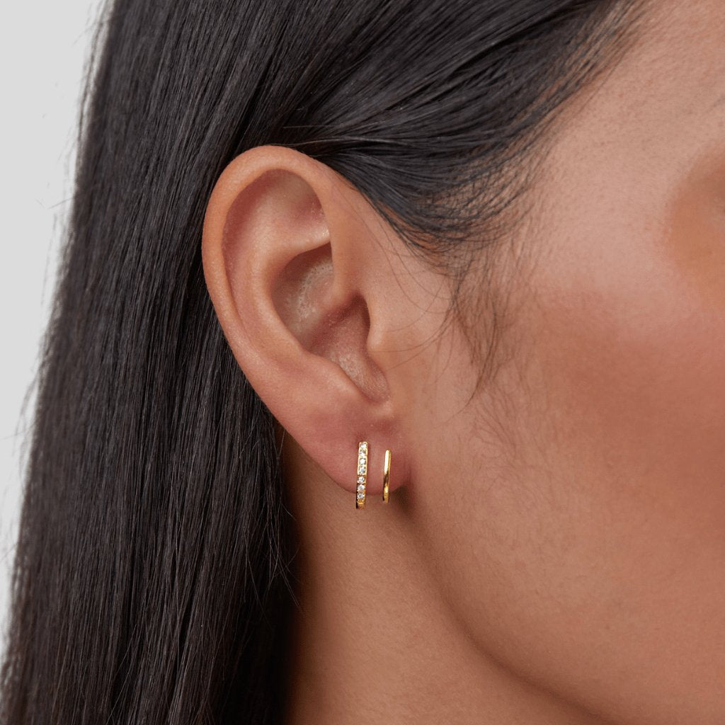 Vue détaillée boucles d'oreilles cristal étoile
