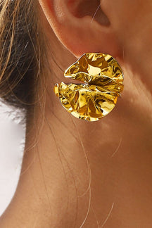 Boucles d'oreilles dorées design moderne soleil