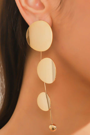 Boucles d'oreilles dorées minimalistes cercles superposés étoile
