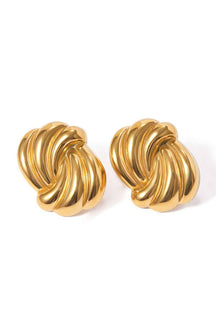 Boucles d'oreilles géométriques dorées torsadées velours