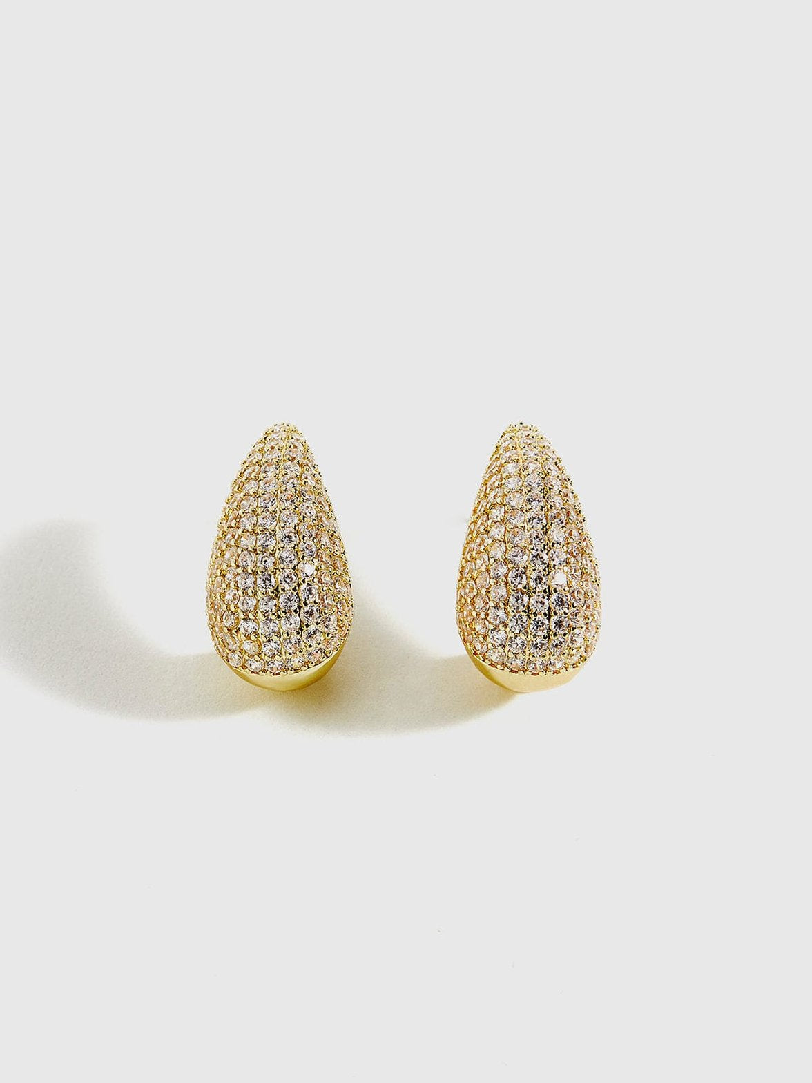 Boucles d'oreilles goutte dorées étincelantes soleil